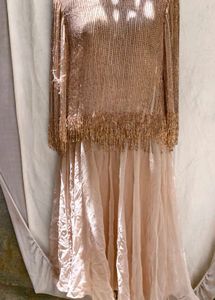 12J6. Sparkling Beaded &amp; Fringe Gown