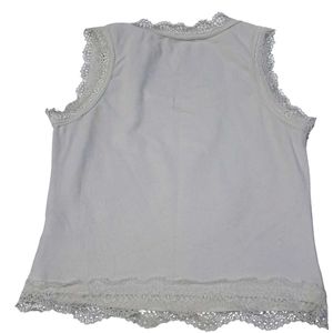 White Lace Trim Tank Top