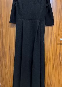 sparkly Chic Black Cold Shoulder Dress