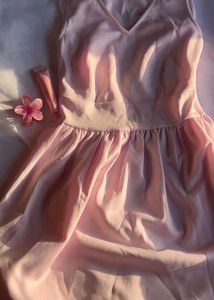 Cute Pink V-Neck Dress