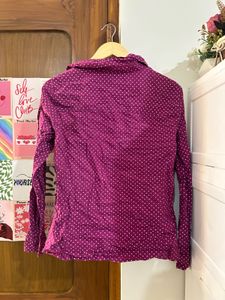 Cute Polka Dot Button-Up Shirt