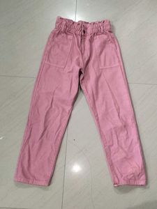 Pink Paperbag Waist Pants