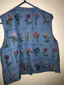Embroidered Floral Blue Blouse