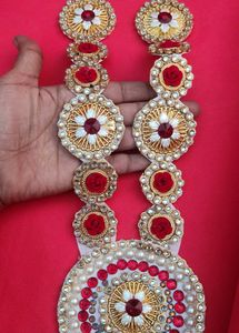 Decorative Pooja Garland - Red and Gold