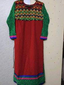 Mirror Work Red Kurta ❤️