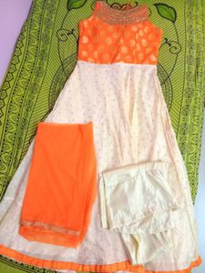 Orange Anarkali Gown