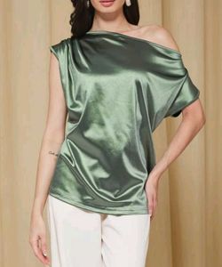 Shein Shoulder Pleated Extended Sleeve Top