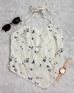 Chic Floral Halter Neck Top