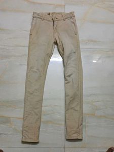 Stylish Beige Slim Fit Pants