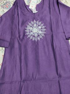 Beautiful Purple Embroidered Kurta