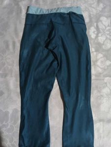 Teal Cropped Flare Pants