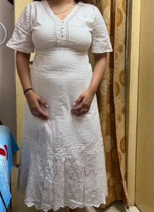 Chic White Cotton Kurta