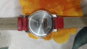 Timex Red Leather Strap Watch