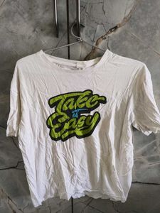 White "Take It Easy" Graphic Tee