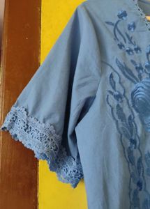 Embroidered Blue Top 36/38