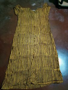 Yellow &amp; Black Striped Kurta