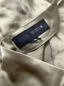 Zara green silk top