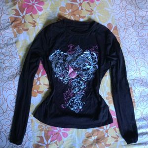 y2k gothic black long sleeves top