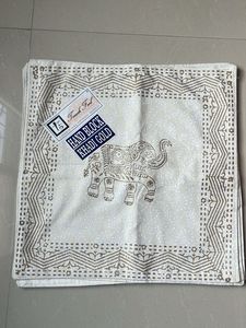 Hand Block Gold Elephant Cushion set of 5 Cover