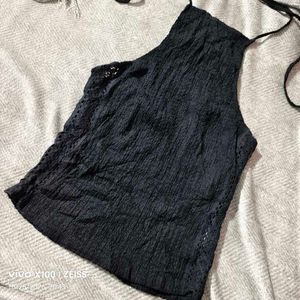 272510. Chic Black Knit Halter Top