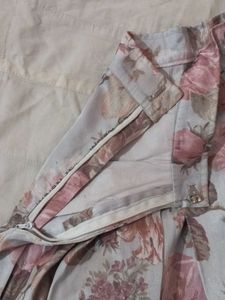 Vintage Floral Print Pleated Skirt