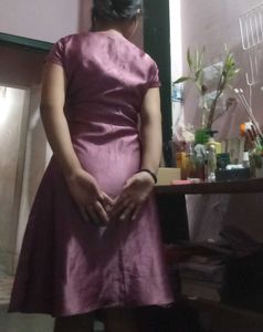 Satin V-Neck Wrap Dress
