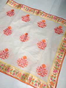 Beige Kota saree with Paithani border&amp; Blouse