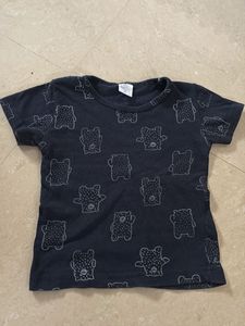 Cute Bear Print T-Shirt &amp; Shorts Set
