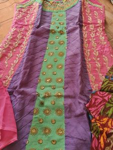 Colorful Embellished full Kurta Set
