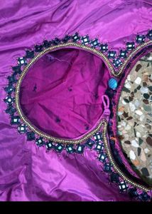 Organza Ethnic Dress  Royl Blue  Color