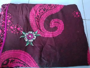 Maroon Paisley Print Sari