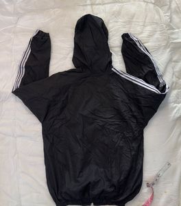 Adidas Men's Black &amp; White Windbreaker Jacket