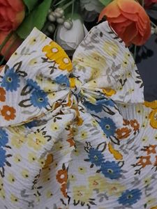 Yellow Floral Butterfly Bow Hair Accessory