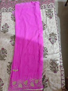 Pink Embroidered Saree