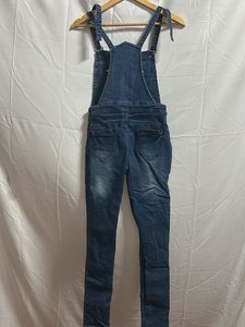 Distressed Denim Overalls