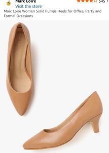 Marc Loire Beige PU Kitten Pumps with box