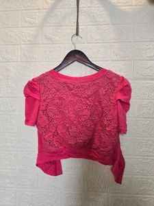 Girls Pink Cropped Shrug