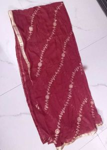 Elegant Maroon Embroidered Blouse