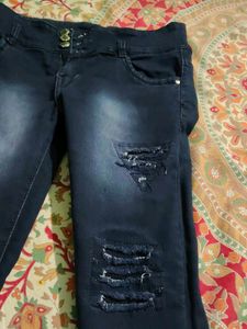 Stylish Ripped Blue Jeans