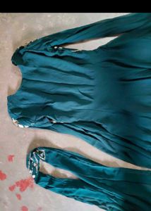 Elegant Teal Embroidered Anarkali Gown