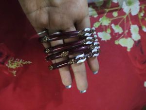 Sparkling Blue &amp; Gold Bangles Set