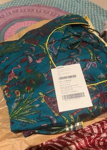Beautiful Teal Floral Anarkali Kurta Set