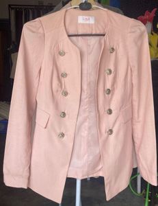 Stylish Pink Double-Breasted Blazer