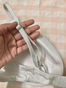 Elegant White Silver Bra