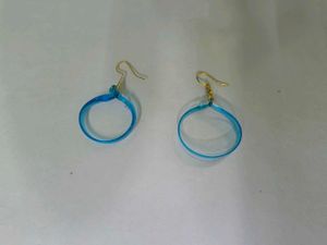 Chic Blue Hoop Earrings