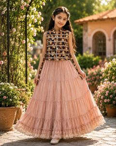 Elegant Tiered Gown with Embellished Jacket