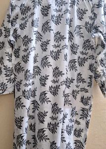 Brand new Elegant Black &amp; White Leaf Print Kurta