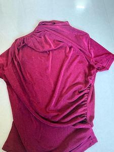 Stylish Ruched Berry Top