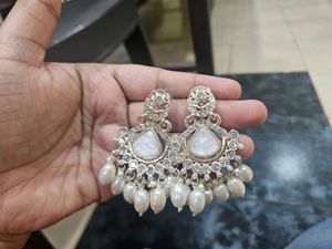 Elegant Pearl &amp; Crystal Chandelier Earrings