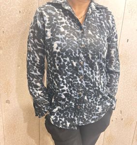 Patterned Button-Down Shirt